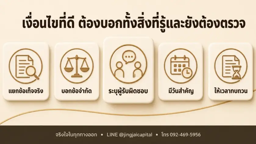 ภาพปกบทความ 5 สัญญาณของคำอธิบายเงื่อนไขที่ดี โดยจริงใจ แคปปิตอล